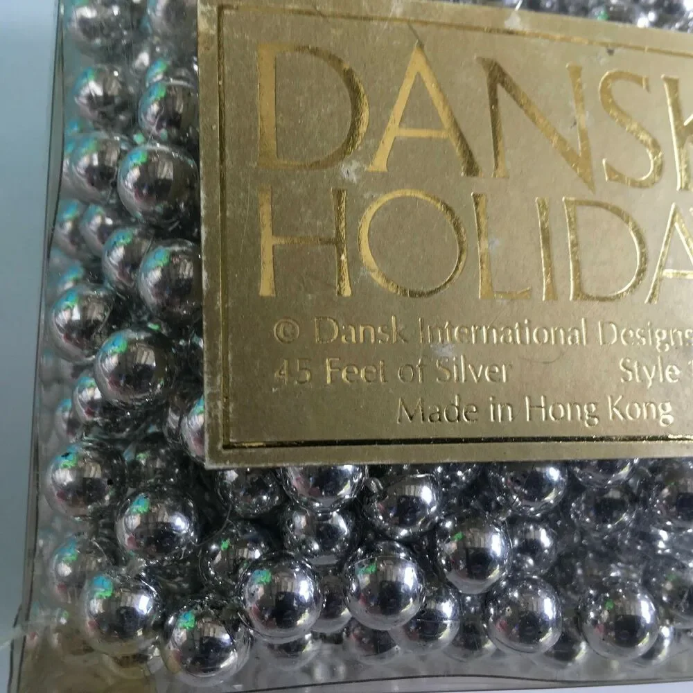 Vintage Dansk Holiday Christmas Silver Bead Garland 1/4